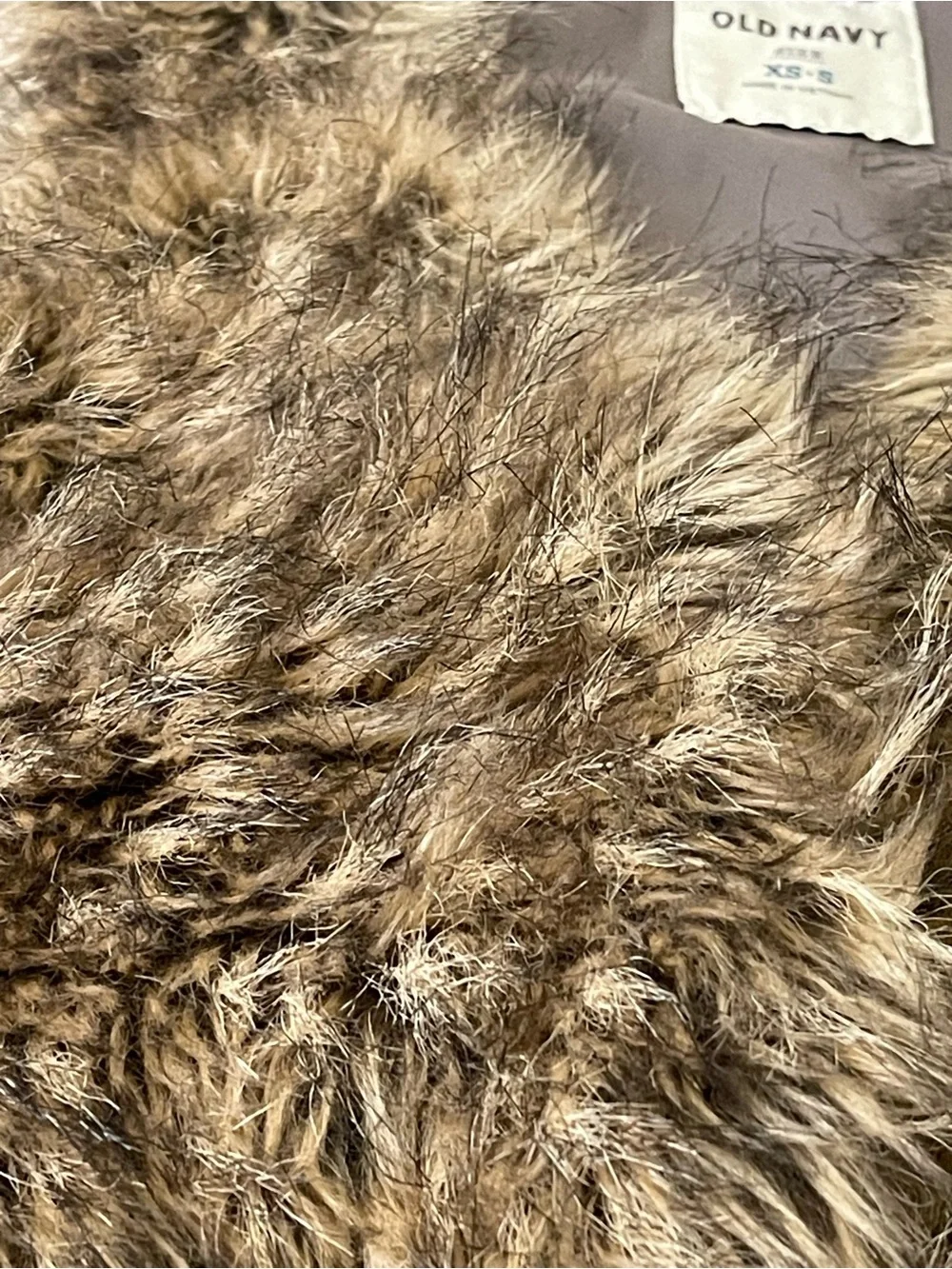 Old Navy Girls Brown Faux Fur Vest XS/S Cozy Open Front Layering Fall Winter